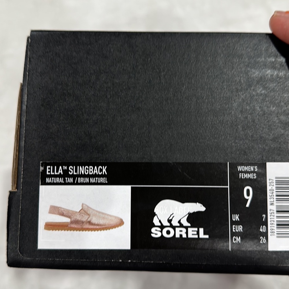 SOREL ELLA SLINGBACK NATURAL TAN / BRUN NATUREL WOMEN’S size 9 - Picture 8 of 12